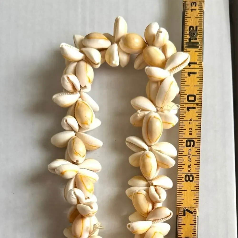 Vintage Cowry Cowrie Shell Rosette Crown & Lei Set Mermaid Headband & Necklace